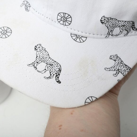 Frank & Oak X Jason Polan Hat Artist Leopard Africa Cat White Black Cotton Cap - Picture 7 of 10